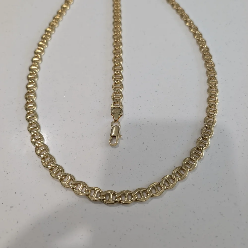 750 ITALY 18K Gold Plated Chain, Necklace And Bracelet Plated Set